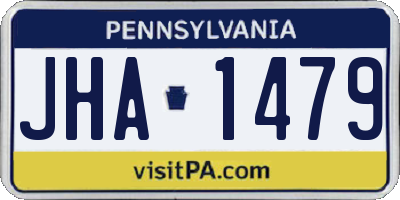 PA license plate JHA1479