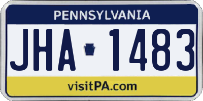 PA license plate JHA1483