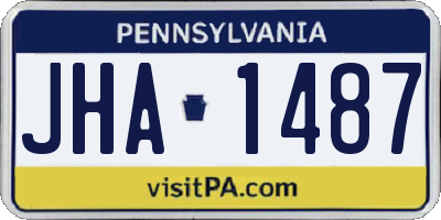 PA license plate JHA1487