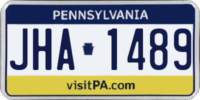 PA license plate JHA1489