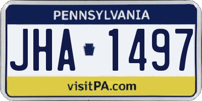 PA license plate JHA1497