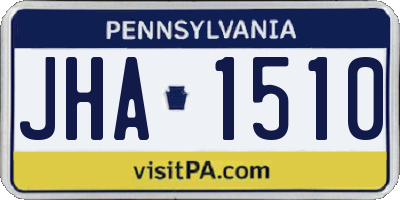 PA license plate JHA1510