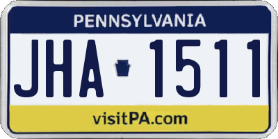 PA license plate JHA1511