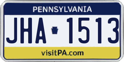 PA license plate JHA1513