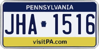 PA license plate JHA1516