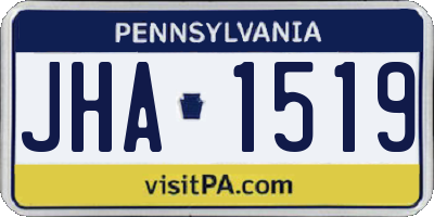 PA license plate JHA1519