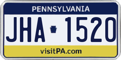 PA license plate JHA1520