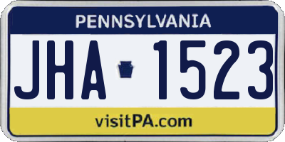 PA license plate JHA1523