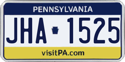 PA license plate JHA1525