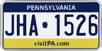 PA license plate JHA1526
