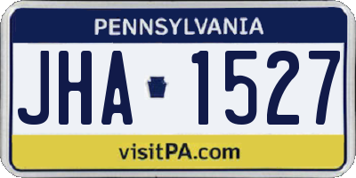 PA license plate JHA1527