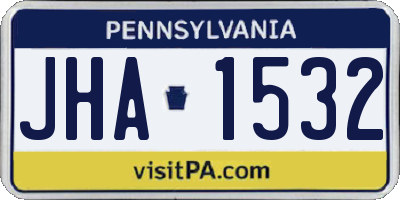 PA license plate JHA1532