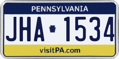 PA license plate JHA1534