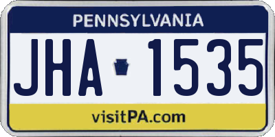 PA license plate JHA1535