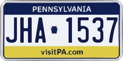 PA license plate JHA1537