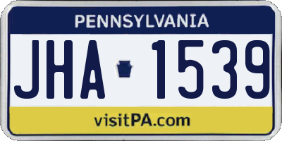 PA license plate JHA1539