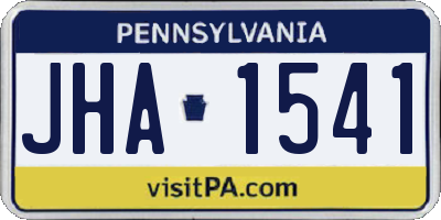 PA license plate JHA1541