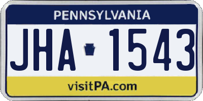 PA license plate JHA1543