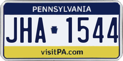 PA license plate JHA1544