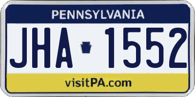 PA license plate JHA1552