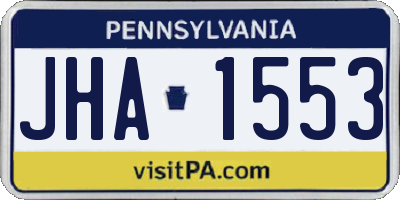 PA license plate JHA1553