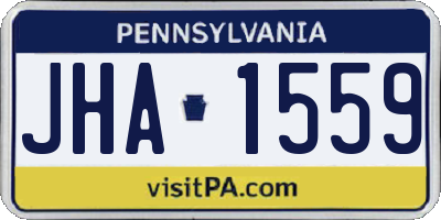 PA license plate JHA1559