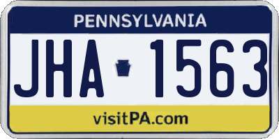 PA license plate JHA1563