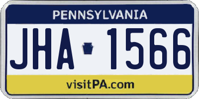 PA license plate JHA1566