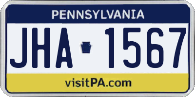 PA license plate JHA1567