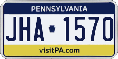 PA license plate JHA1570