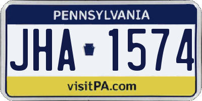 PA license plate JHA1574