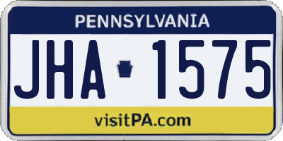 PA license plate JHA1575