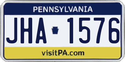 PA license plate JHA1576