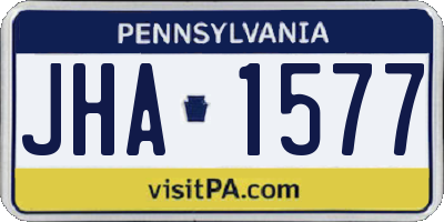 PA license plate JHA1577