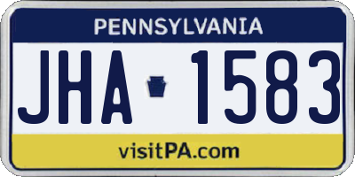 PA license plate JHA1583
