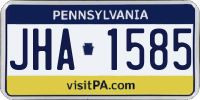 PA license plate JHA1585
