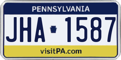 PA license plate JHA1587