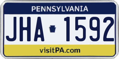 PA license plate JHA1592