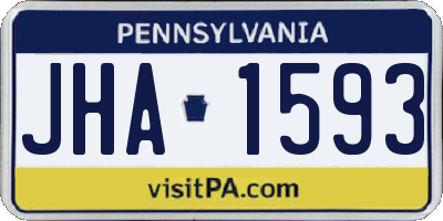 PA license plate JHA1593