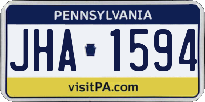 PA license plate JHA1594