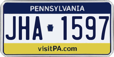 PA license plate JHA1597