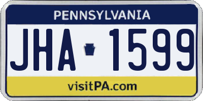PA license plate JHA1599