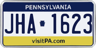 PA license plate JHA1623