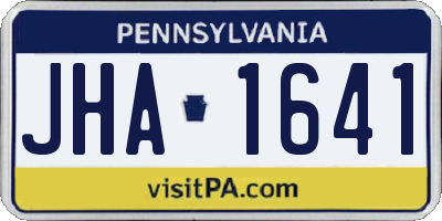 PA license plate JHA1641