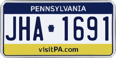 PA license plate JHA1691