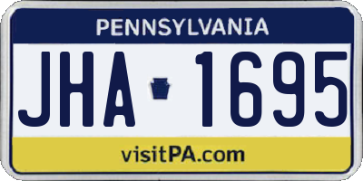 PA license plate JHA1695