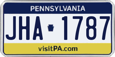PA license plate JHA1787