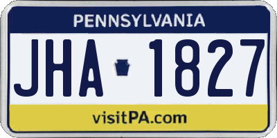 PA license plate JHA1827