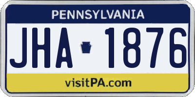PA license plate JHA1876