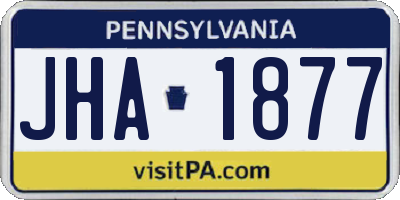 PA license plate JHA1877